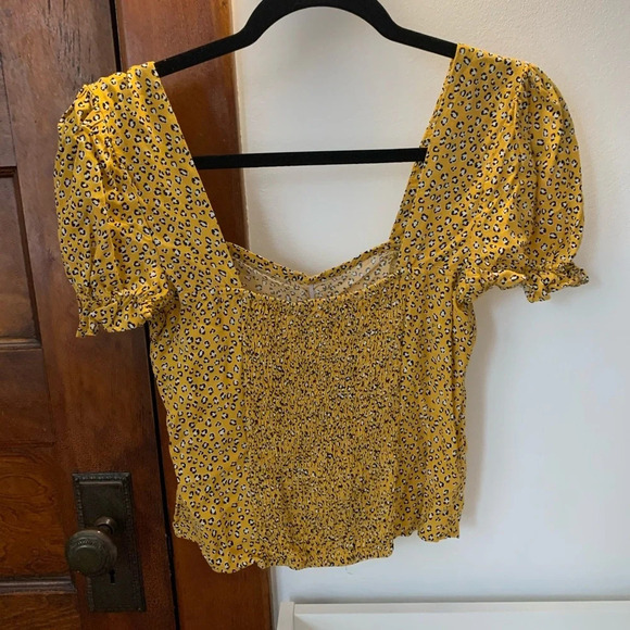 Charlotte Russe Mustard Leopard Blouse - Picture 5 of 5